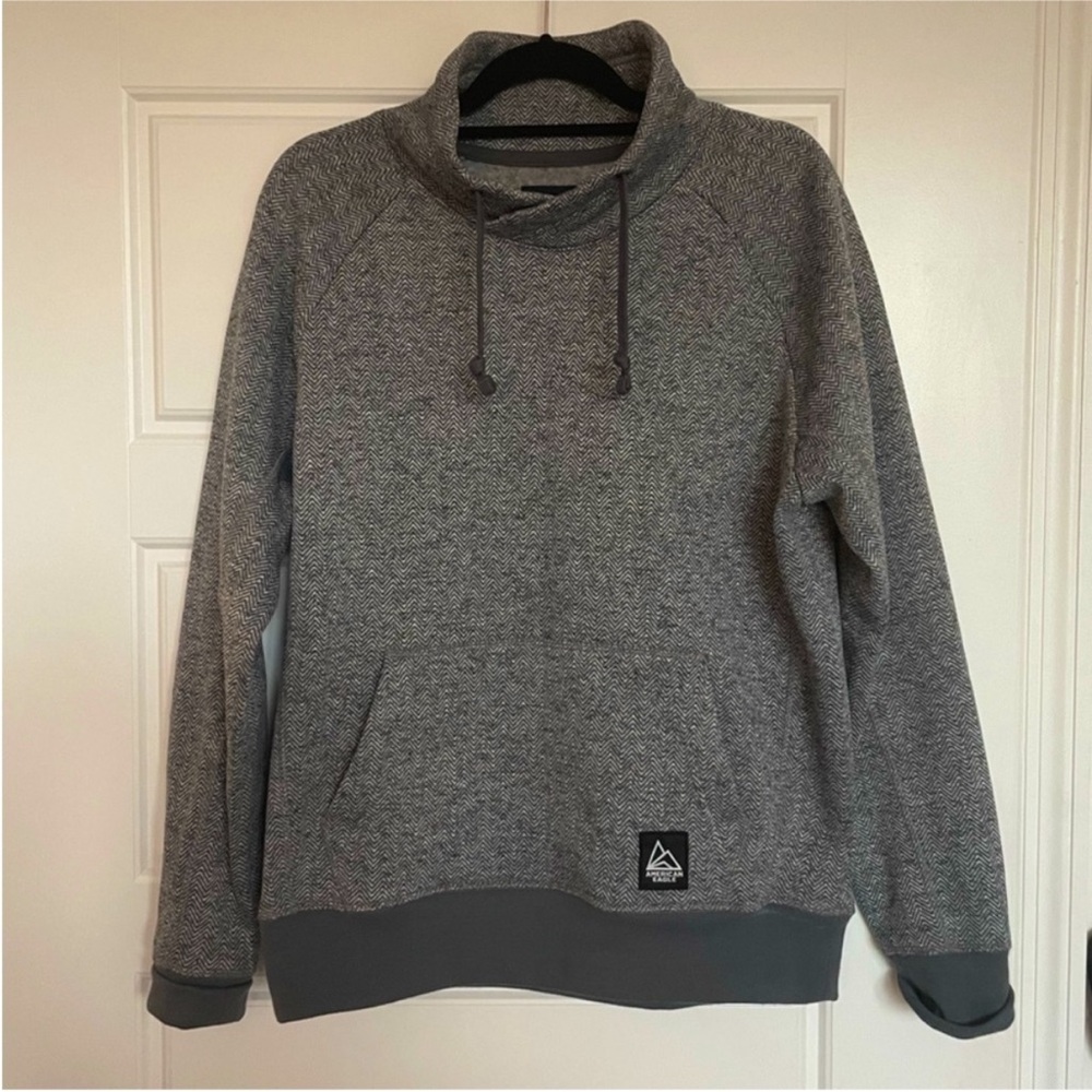 American Eagle Men's Gray Cowl Neck
Sweatshirt - Medium